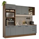 Ver imagem 3 de Armário de Cozinha Completa 250cm Rustic/Cinza Agata Madesa 01