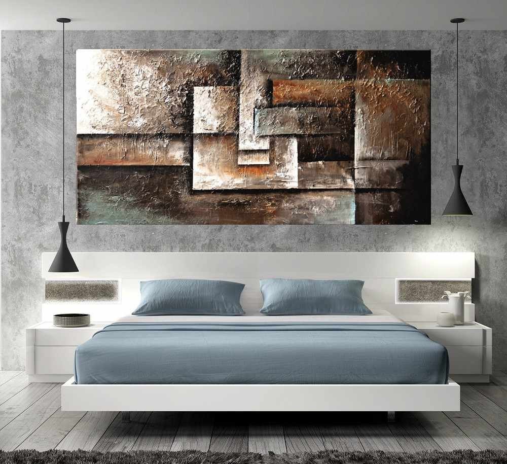 Quadro Pintura Tela Abstrato Moderno 2028: 70cm (A) x 140cm (L) - 5