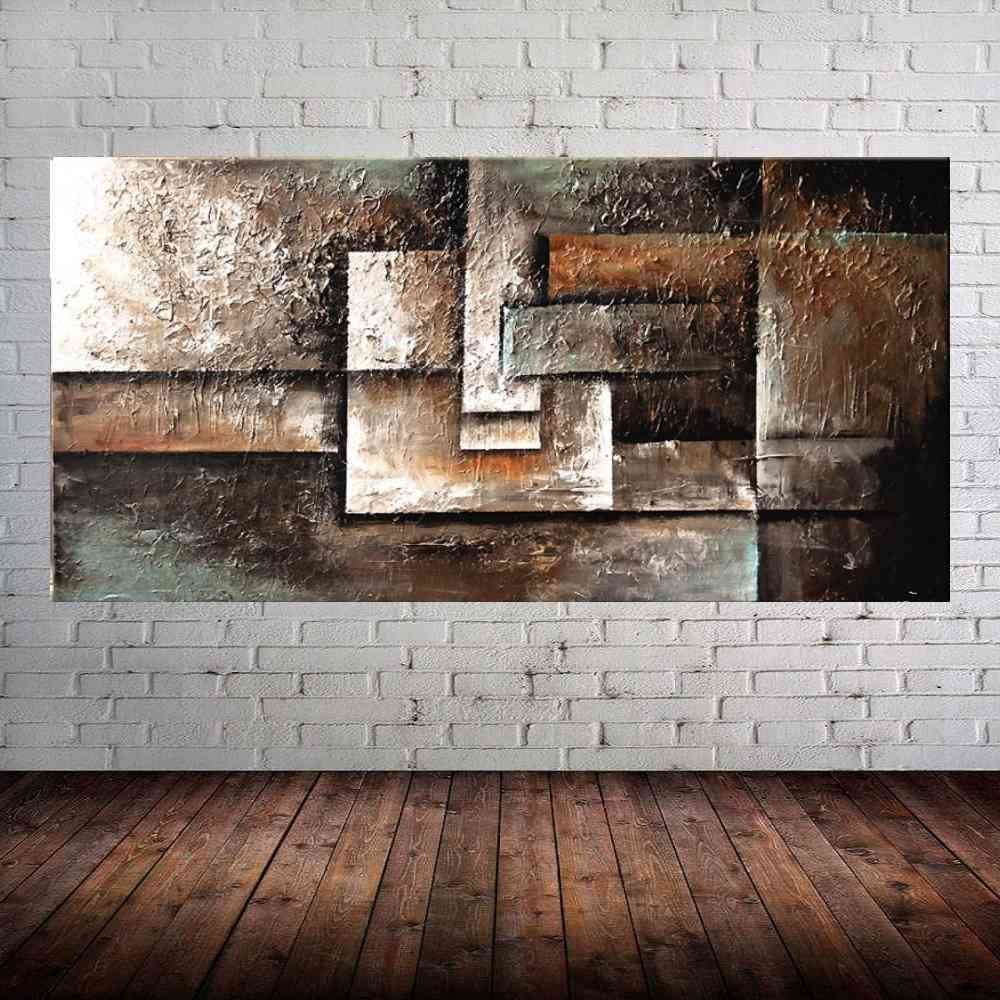 Quadro Pintura Tela Abstrato Moderno 2028: 70cm (A) x 140cm (L) - 1