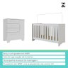 Conjunto Quarto de Bebê Colorir Berço e Cômoda Branco - Moville - 2