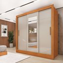 Ver imagem 1 de Guarda Roupa Casal 3 Portas com Espelho 4 Gavetas Vitória Tcil