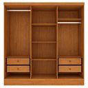 Ver imagem 3 de Guarda Roupa Casal 3 Portas com Espelho 4 Gavetas Vitória Tcil
