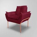 Ver imagem 3 de Kit Namoradeira + Poltrona Luxo 12 Cores- Base de Ferro Rose - Marsala