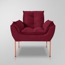 Ver imagem 5 de Kit Namoradeira + Poltrona Luxo 12 Cores- Base de Ferro Rose - Marsala