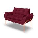 Ver imagem 2 de Kit Namoradeira + Poltrona Luxo 12 Cores- Base de Ferro Rose - Marsala