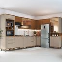 Ver imagem 4 de Cozinha Completa Munique 17 Portas 6 Gavetas com Vidro Freijó/camurça - Indékes