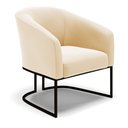 Ver mais imagens de Sofá Namoradeira e 2 Poltronas Base Industrial Preto Stella Suede D03 - D'Rossi Cor Bege