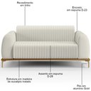 Ver imagem 3 de Sofá 150cm 2 Lugares Base Gold Molino D06 Linho C-367 Cru - Mpozenato
