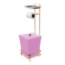Ver imagem 7 de Papeleira Rose Gold Com Lixeira Quadrada e Acessório Lenço e Celular - Wp Connect Suporte Aço Piatin