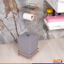Ver imagem 6 de Papeleira Rose Gold Com Lixeira Quadrada e Acessório Lenço e Celular - Wp Connect Suporte Aço Piatin