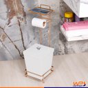 Ver imagem 2 de Papeleira Rose Gold Com Lixeira Quadrada e Acessório Lenço e Celular - Wp Connect Suporte Aço Piatin