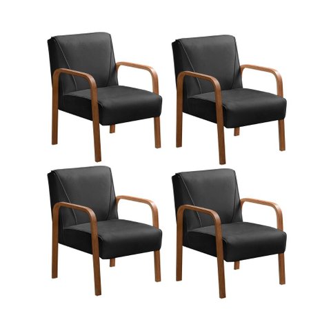 Kit 4 Poltronas Anita Cadeira Decorativas Sala Mesa de Jantar Quarto Recepção