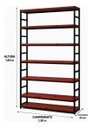Ver imagem 4 de Estante Multiuso Organizador Livreiro Estilo Industrial 180x130 Preto Mogno