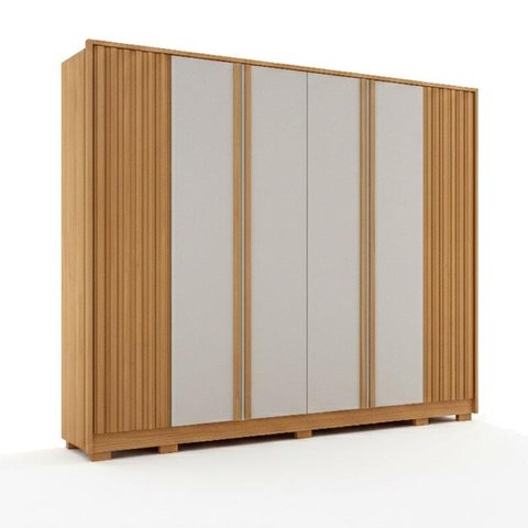Guarda Roupa Casal Evo 6 Portas Cinamomo Off-white - Leifer