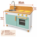 Ver imagem 3 de Fogão Cozinha Infantil de Madeira Brinquedo Educativo Resistente Estilo Montessori (Verde)