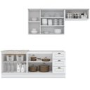 Ver imagem 2 de Cozinha Compacta 4 peças com Balcão para Pia e Aéreo para Geladeira Americana 