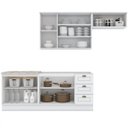 Ver imagem 2 de Cozinha Compacta 4 peças com Balcão para Pia e Aéreo para Geladeira Americana 