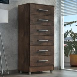 Cômoda Armário Gabinete Gaveteiro Quarto 6 Gavetas:chocolate - 4