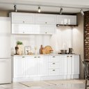 Ver imagem 1 de Cozinha Compacta Modulada 8 Peças 100% MDF com Aéreo Basculante e Tampo para Cooktop Americana