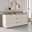 Ver imagem 1 de Cômoda 6 Gavetas Porto Branco Creme Politorno Móveis