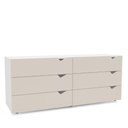 Ver imagem 4 de Cômoda 6 Gavetas Porto Branco Creme Politorno Móveis