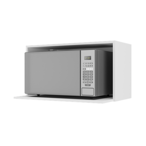 Armário de Cozinha Nicho para Microondas 70 Cm Veneza Multimóveis V3737 Branco