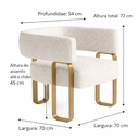 Ver imagem 7 de Kit 02 Poltrona Cadeira Decorativa Sala Clinica Versátil Loy:bouclé Off White