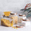 Ver imagem 2 de Conjunto Pote de Vidro Tampa Metal Rose Gold 800ml e 1,7l Gastro Lyor Porta Mantimentos