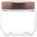 Ver imagem 6 de Conjunto Pote de Vidro Tampa Metal Rose Gold 800ml e 1,7l Gastro Lyor Porta Mantimentos