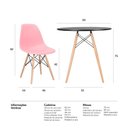 Ver imagem 4 de CONJUNTO INFANTIL MESA EAMES EIFFEL + 2 CADEIRAS: Preto e Rosa Bebe