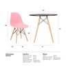 CONJUNTO INFANTIL MESA EAMES EIFFEL + 2 CADEIRAS: Preto e Rosa Bebe - 4