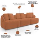 Ver imagem 4 de Sofá 3 Lugares para Sala de Estar Living 228cm Arlo F04 Bouclê Terracota - Lyam Decor