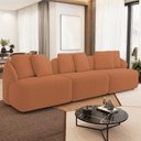 Ver imagem 1 de Sofá 3 Lugares para Sala de Estar Living 228cm Arlo F04 Bouclê Terracota - Lyam Decor