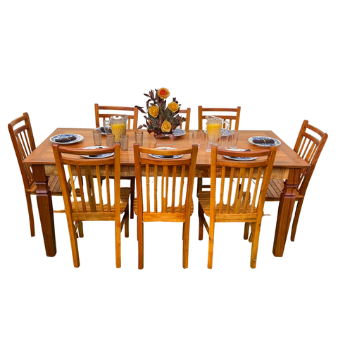 Mesa Madeira de Demolição 2m X 90cm com 8 Cadeiras Pequim de Jantar Sudeste Rústico