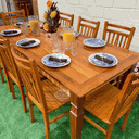 Ver imagem 3 de Mesa Madeira de Demolição 2m X 90cm com 8 Cadeiras Pequim de Jantar Sudeste Rústico