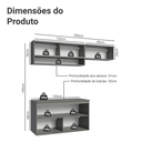 Ver mais imagens de Armário de Cozinha Compacta Suspenso 200cm Cinza Nice Madesa XA08
