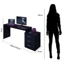 Ver imagem 3 de Mesa Gamer com Regulagem de Altura e Gaveteiro Drx-5000 Preto