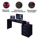 Ver imagem 2 de Mesa Gamer com Regulagem de Altura e Gaveteiro Drx-5000 Preto