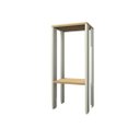 Ver imagem 1 de Mesa Alta, Mesa de Canto, Mesa de Apoio, Mesa de Bebedouro, Mesa Lateral Branco com Amadeirado Claro