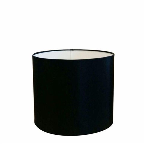 Cúpula Abajur Cilíndrica Cp-7009 Ø25x20cm Preto