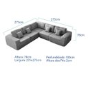 Ver imagem 3 de Kit Sofá Modular 5 Lugares Moderno Curvo Orgânico Adapt Linho - Adj Decor