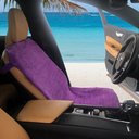 Ver imagem 4 de Praticapa Capa Toalha de Microfibra Com Regulagem Para Banco De Carro Ou Cadeira De Praia Roxo