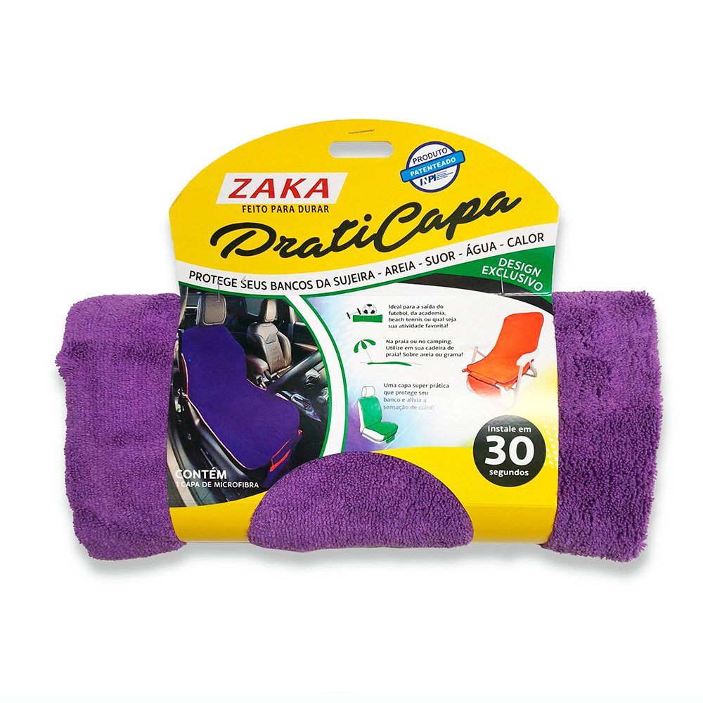 Praticapa Capa Toalha de Microfibra Com Regulagem Para Banco De Carro Ou Cadeira De Praia Roxo - 6