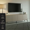 Ver imagem 3 de Rack Sala 100% MDF para TV até 60 Polegadas com Pés em Metalon 164x54x40cm Taupe