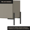 Ver imagem 6 de Rack Sala 100% MDF para TV até 60 Polegadas com Pés em Metalon 164x54x40cm Taupe