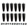 Kit 12 Pés Cama Box Queen King Size Juvene Preto C/ Porcas - 1
