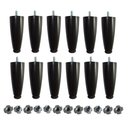 Ver imagem 1 de Kit 12 Pés Cama Box Queen King Size Juvene Preto C/ Porcas