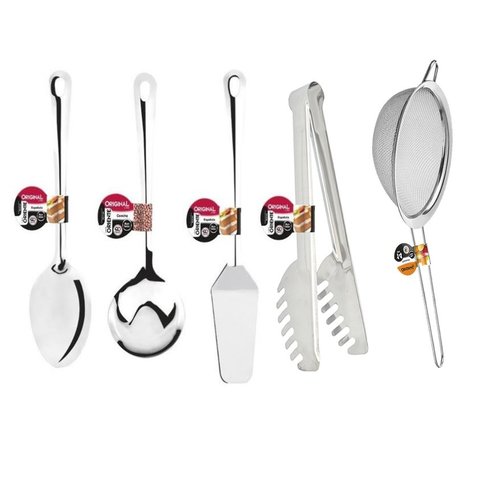 Kit Utensilios para Cozinha 5 Pecas Jogo Utensílios para Servir e Cozinhar em Inox 5 Peças - Panami