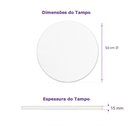 Ver imagem 2 de Tampo Redondo 50cm para Mesa Mdf 15mm Branco