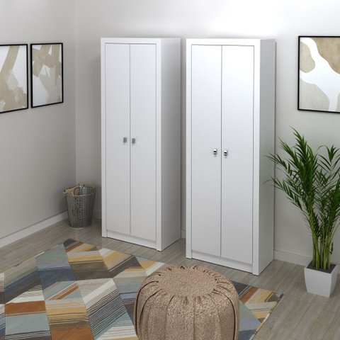 Conjunto de Escritório com Armário 02 pç CJ43018-006 Tecno Móbili - Branco